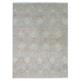 Hand Knotted Obscured and Subtle,Pure Wool, Soft, Oriental Rug