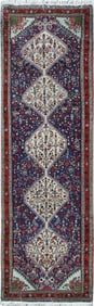 2 x 7.11 Eggplant Purple Persian Sanandaj Rug 82469