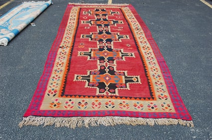 CAUCASIAN SHIRVAN KILIM RUG 5'9" x 15'