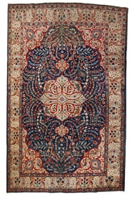 Handmade antique Persian Tabriz rug 6,2' x 9.5' (190cm x 292cm) 1920s