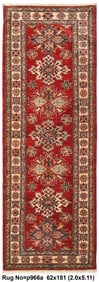 2 x 6.0 Super Kazak Handmade Fine Narrow Runner #P966