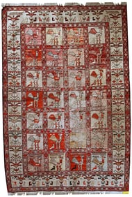 Handmade vintage Persian Sumak silk kilim 4.1' x 6' (125cm x 183cm) 1960s