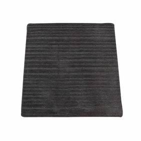 Black Modern Design Hi and Lo Textured Wool Hand Loomed Sample Rug