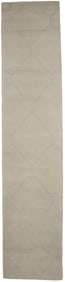 Beige Geometric Modern 3X12 Hand-Tufted Rug