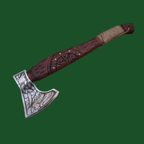 Viking-Style Hand Forged Axe Outdoor Camping Tool