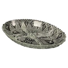 Lovely Engraved Glass Compartment Tray – Ideal for Serving Appetizers