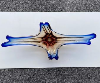 Vintage handcrafted Vase made from blown glass
