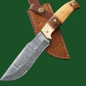 Custom Forged Wood Handle Skinner Bowie Knife