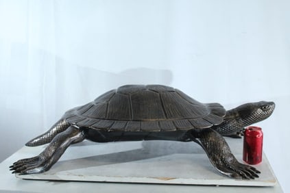 Cooter Turtle Aluminum Statue with Realistic Crawling Pose 38″ x 26″ x 8″H