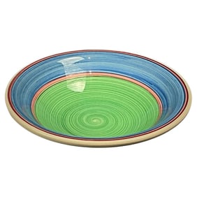 Vintage 20th-Century Spiral Blue and Green Ceramic Catchall Dish