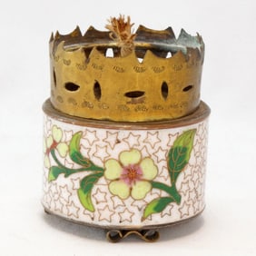 1930s Chinese Cloisonne Opium Lamp Base