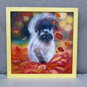 Hand painted cat portrait