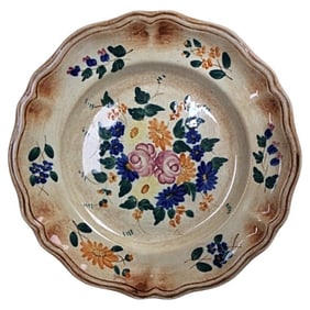 Vintage 20th-Century Longchamp Mistral Floral Plate – 26 cm