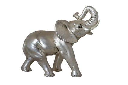 Elephant statue made of resin – Size: 9″L x 4″W x 8″H.
