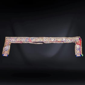 Chinese Silk Door Hanging 19th Century