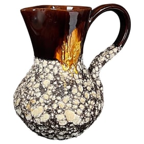 Beautiful Speckled Ceramic Pitcher in Vallauris Style