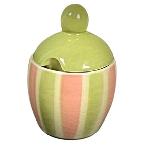 Vintage W. Goebel Mustard Pot – Enameled & Crackled Glaze, West Germany