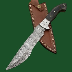 Micarta Grip Damascus Steel Blade Cleaver Knife