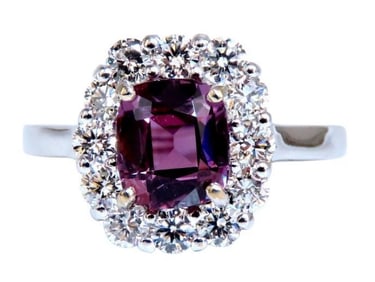 2.26ct GIA Certified Natural Purple Pink Sapphire Diamonds Ring 14kt Gold #12339