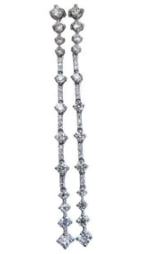 1.80ct Natural Diamonds Dangle Earrings 14kt Gold Ref 12325