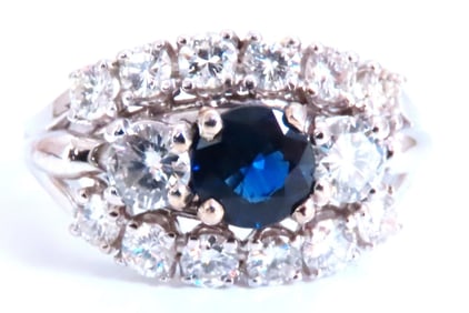 .69ct Natural Sapphire Cluster Row Ring 14kt 46885