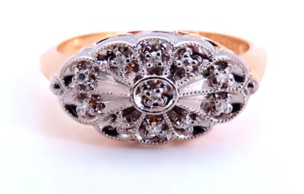 .04ct Restored European Vintage Ring 14kt Gold 41147