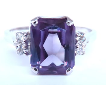 4ct Lab Alexanderite Diamonds Ring 10kt Gold 16511