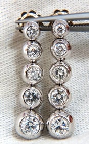 2.04ct Five Tier Diamond Dangle Earrings 14kt Gold G/VS Ref 12311