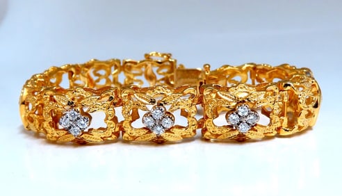 .45ct Natural Diamonds Bracelet 14kt Edwardian Deco Frame
