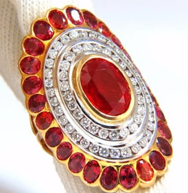 12.30ct Natural Spinel Cluster Ballerina Diamonds Ring 18kt Gold Ref 12313