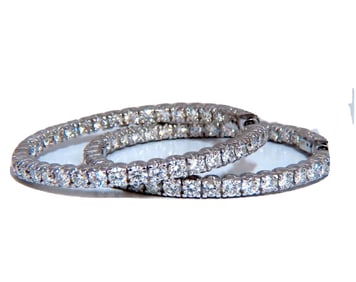 3.90ct Natural Round Diamond circle hoop earrings 14kt 40m share prong +