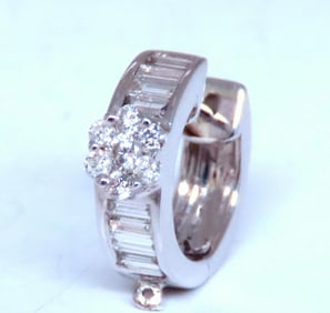 0.40ct Natural Diamonds Single Hoop Earrings his / hers 18kt Gold 12620