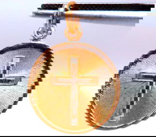 Sacred Heart Fine Gold Charm Pendant 6.4 grams 17mm Reversible **