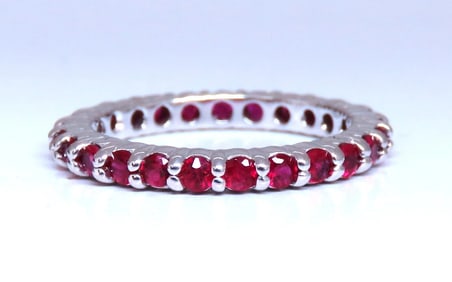 .80ct Natural Ruby Eternity Ring 14kt Gold Size 6