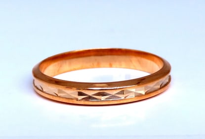 Vintage USSR 3.5mm Retro Band 18kt Gold 10.5