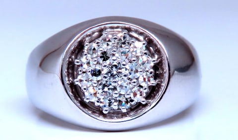 .78ct Natural Round Diamonds Signet Style Ring 14kt. Gold