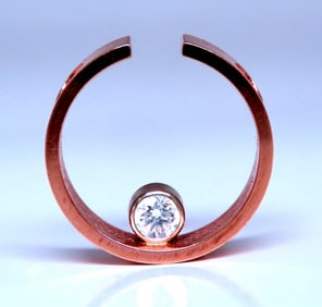 Modernist Deco .30ct Natural Diamond Pendant Floating 14kt