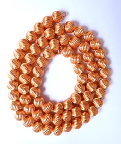Barley Twist Beads Necklace 14kt 52 Grams 23inch**