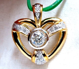 .40ct Natural Diamond Heart Pendant Flush Mount 14kt**