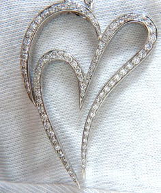 3.00ct ROUND DIAMONDS MODERN SWIRL HEARTPENDANT G / VS 14KT & CHAIN RARE 10326**
