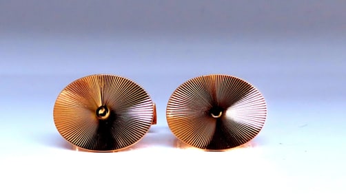 Sunburst Graver Etch Oval Cufflinks 14kt Gold 12367
