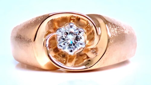 .45ct natural diamond Mens Bright Swirl Ring 14kt Gold 21441