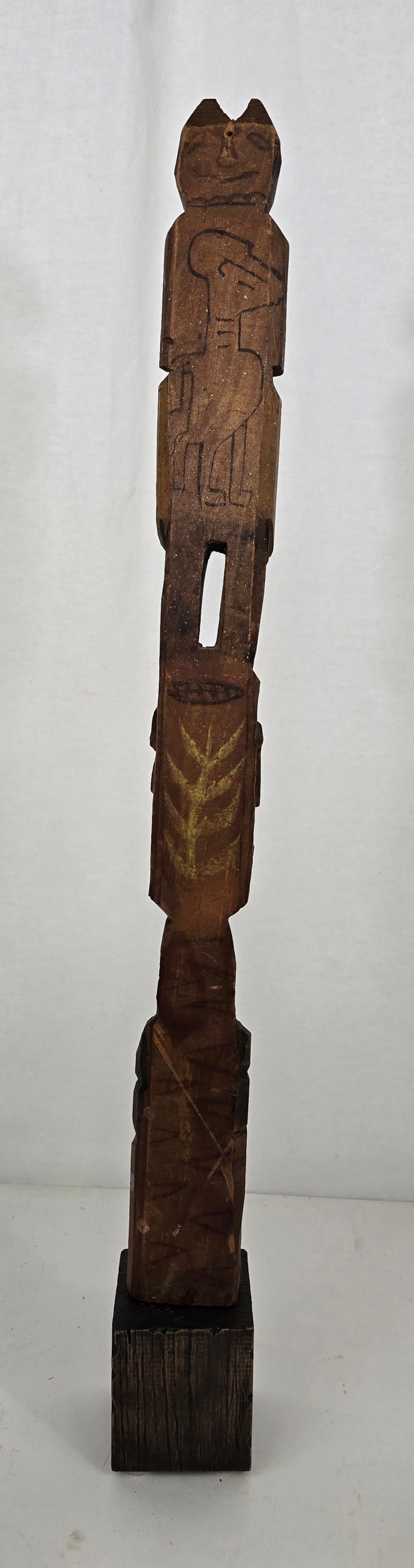 Tall Northwest Native carved totem pole ca 1920-1930 (1 of 10)