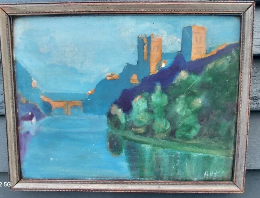 1930 oil painting on Board great colors Russell Hyde (1886-1966) illustration: Great looking piece in very good condition. Purchased in New England 1930. Great look. Great colors. Could use a better frame Measures approximately 13 x 17". Shipping charges include insurance. Shipp