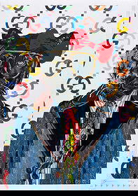 Death NYC Gucci Panther: Title:Death NYC Gucci Panther Date/Period:21st Century Materials:Giclee on Fine art 300 gsm paper Size:17 3/4 x 12 1/2 inches Description:Artist: Death NYC, limited edition giclee on paper, out of edd