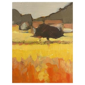 Leroy, French Contemporary Modernist Oil Painting, Provence Landscape, 2000s