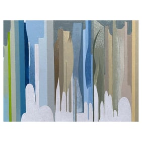 Arlette Martin French Geometric Abstract Painting, 20th Century