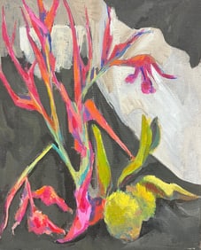 Gilbert Pelissier; French 20th Century Vibrant Abstract Expressionist Still Life Oil Painting