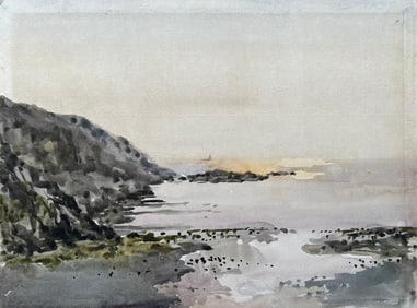 Anthony Herbert; Evening Coastal View Near Nefyn North Wales 1976 Watercolour Seascape, 1976