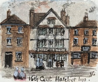 Jack Grunwell; Historic Miniature Watercolors of The Hatchet Inn in Bristol, 2003